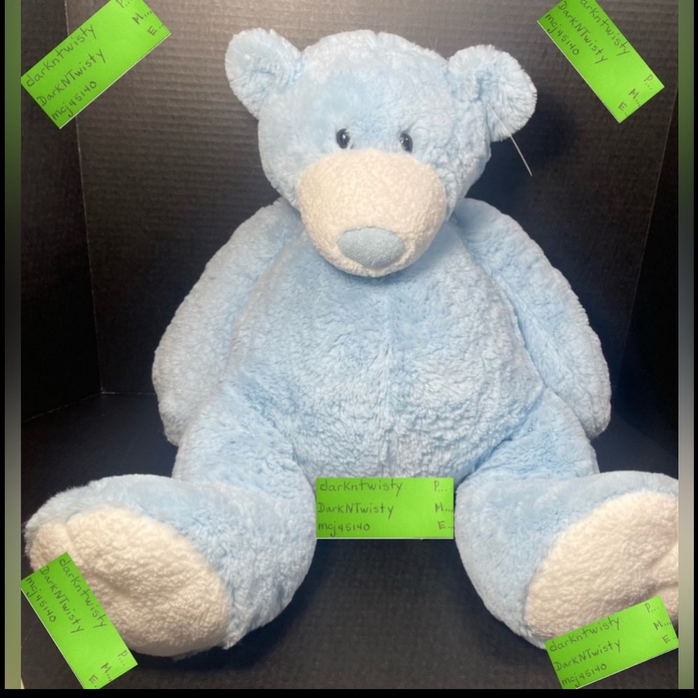 JUMBO RARE VHTF BNWT Mary Meyer Huge Blue Teddy Bear GREAT GIFT - Picture 7 of 16